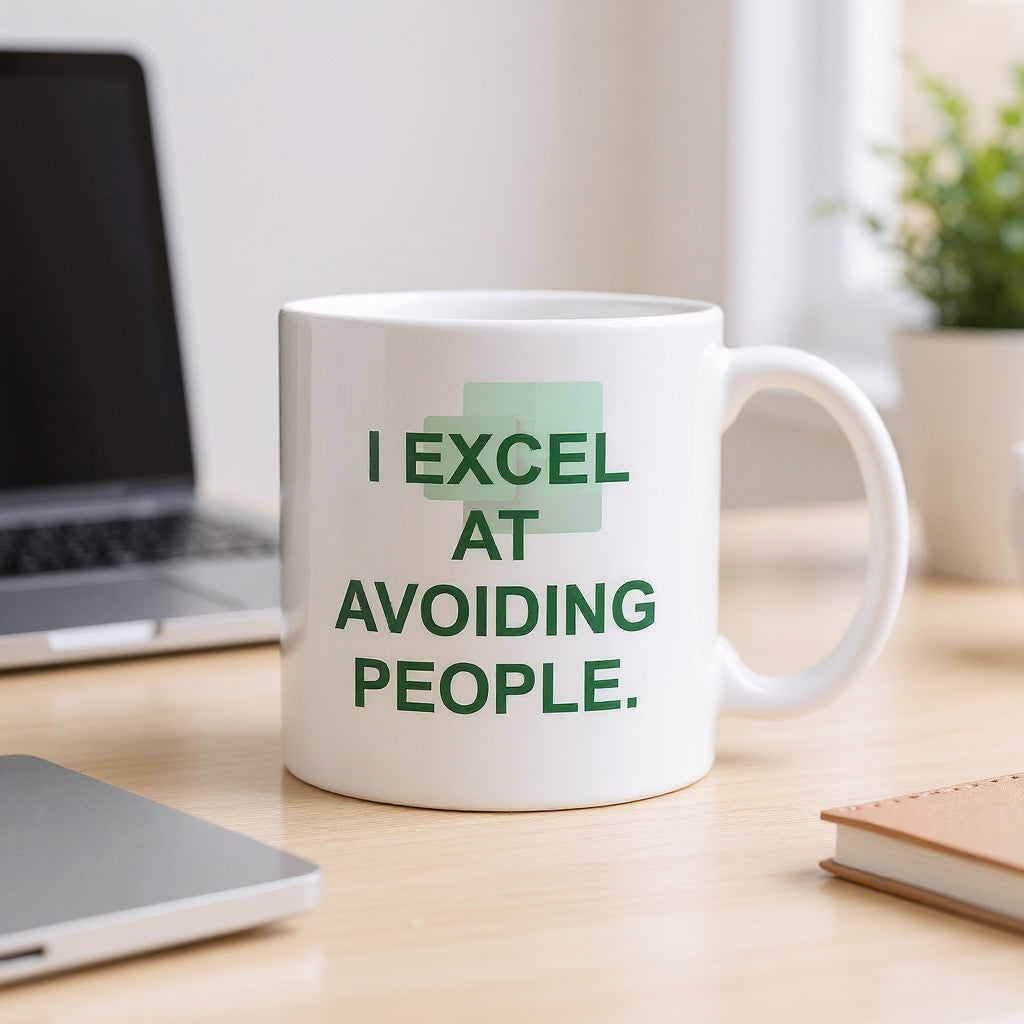 I Excel at Avoiding People — Funny Office Coffee Cup